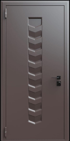 Входная термодверь с металлофиленкой и порошковым окрашиванием RAL 8019 (тип №5) Входная термодверь с металлофиленкой и порошковым окрашиванием RAL 8019 (тип №5)