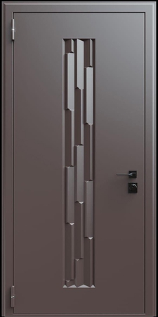 Входная термодверь с металлофиленкой и порошковым окрашиванием RAL 8019 (тип №8) Входная термодверь с металлофиленкой и порошковым окрашиванием RAL 8019 (тип №8)