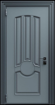 Входная термодверь с металлофиленкой и порошковым напылением RAL 7011 (тип №1) Входная термодверь с металлофиленкой и порошковым напылением RAL 7011 (тип №1)