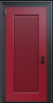 Входная термодверь с металлофиленкой и порошковым напылением RAL 3004 (тип №2) Входная термодверь с металлофиленкой и порошковым напылением RAL 3004 (тип №2)